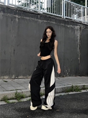 三条杠速干阔腿工装裤ins潮牌美式降落伞兵运动裤KZ26，男装休闲裤，星座310A-4