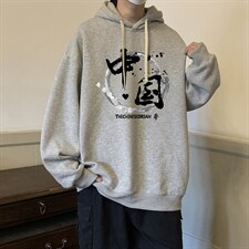 纯棉连帽卫衣男大码运动帽衫宽松薄WY2134-P35加绒款-P40，男装卫衣，电商A040