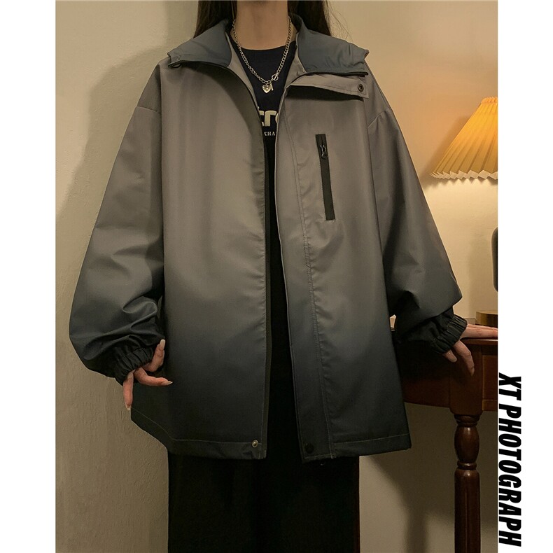 1中性山系防水冲锋衣渐变色夹克男：聚酯纤维JK77088P85控128，女装短外套，星座226-2