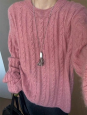 2025年秋季通勤套头时尚百搭通勤简约休闲圆领麻花，女装羊毛衫，秋虹羊绒