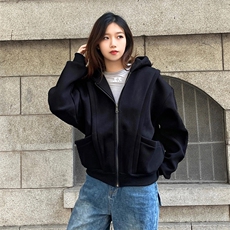 抖音得物高品质二开25秋冬美式重磅宽松结构设计连帽卫衣外套W78，男装卫衣，电商A486-1