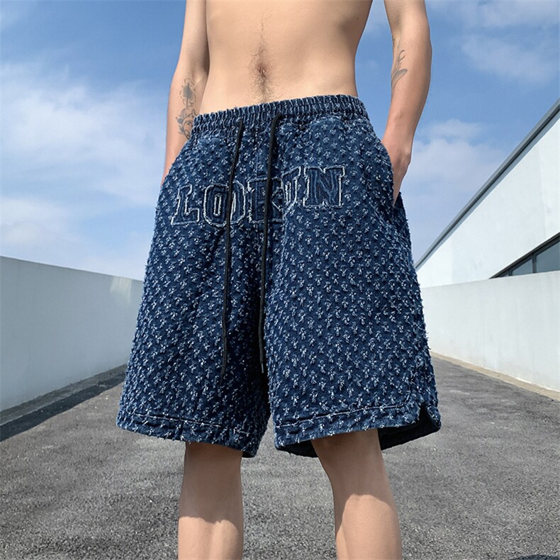 现货哦宽松休闲牛仔裤夏季五分裤短裤牛仔短裤DK03-P50,男装牛仔裤,电商B327