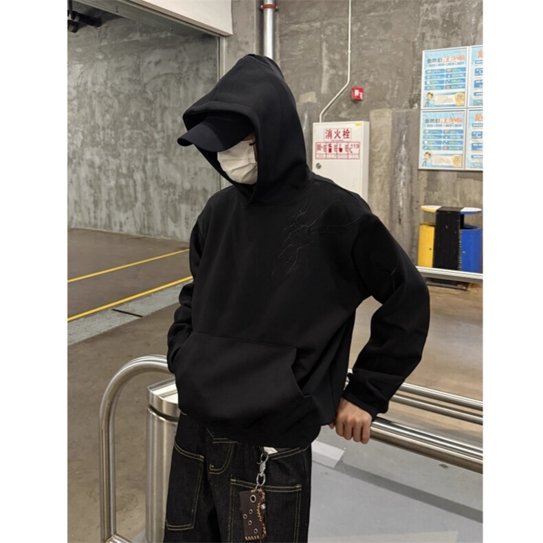 欧美高街闪电连帽卫衣男女暗黑系cleanfit上衣帽衫 HXD001-P58图片
