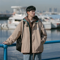日系冲锋衣复古套装男春秋季户外潮流装夹克B225-W8413-P95-X118，男装夹克，电商B225