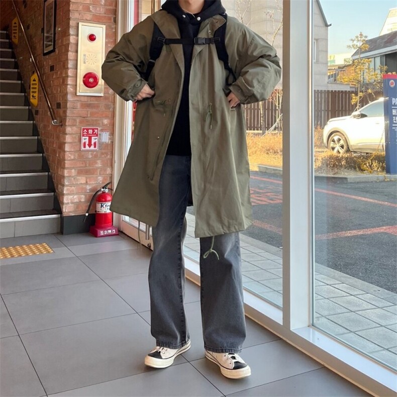 816B-WT010-P160冬季长款复古工装外套风衣棉衣休闲韩,男装棉衣,星座816B