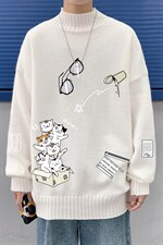 M18115-P45 加绒款-P65半高领毛衣男士大码针织衫男毛线衣男图片
