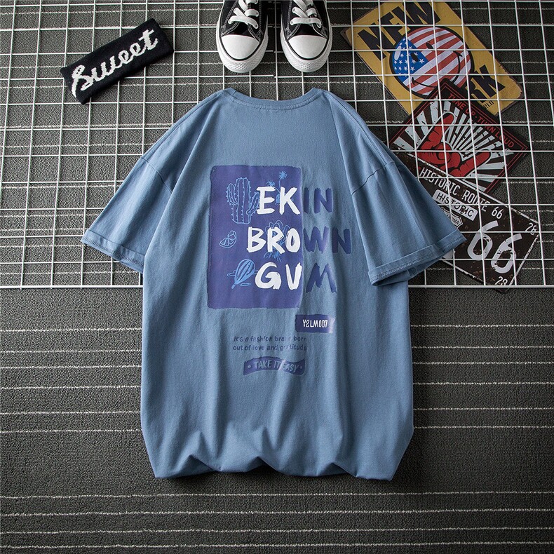 1图案已注册日系休闲情侣大码M-5XL港风短袖T恤网格7006特P18控39，男装T恤，星座226-2