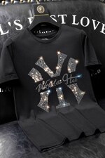 夏季套头短袖燙钻潮休闲圆领T恤亮片大码简欧QT4066-1-A1004-P40图片
