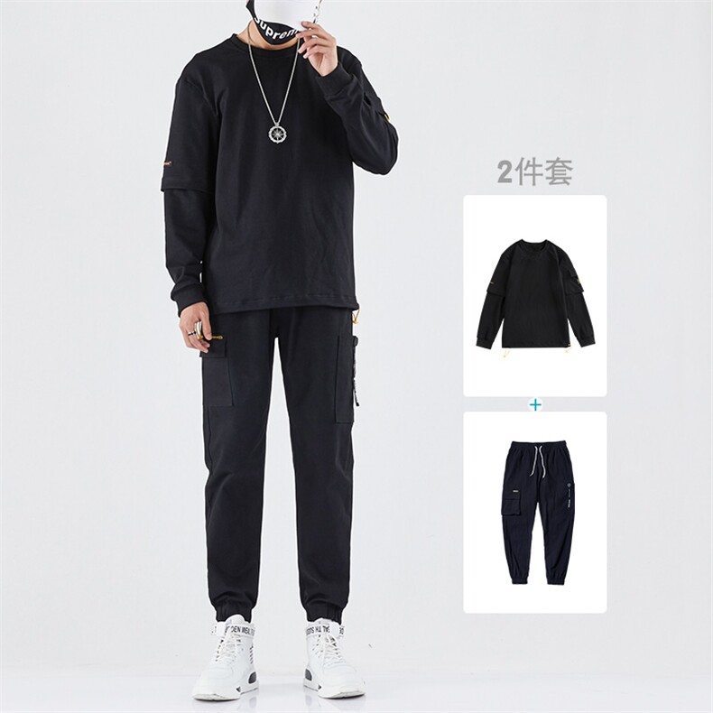 长袖卫衣外套男士套装个性休闲青少年运动两件套621+918,男装休闲套装,电商A128