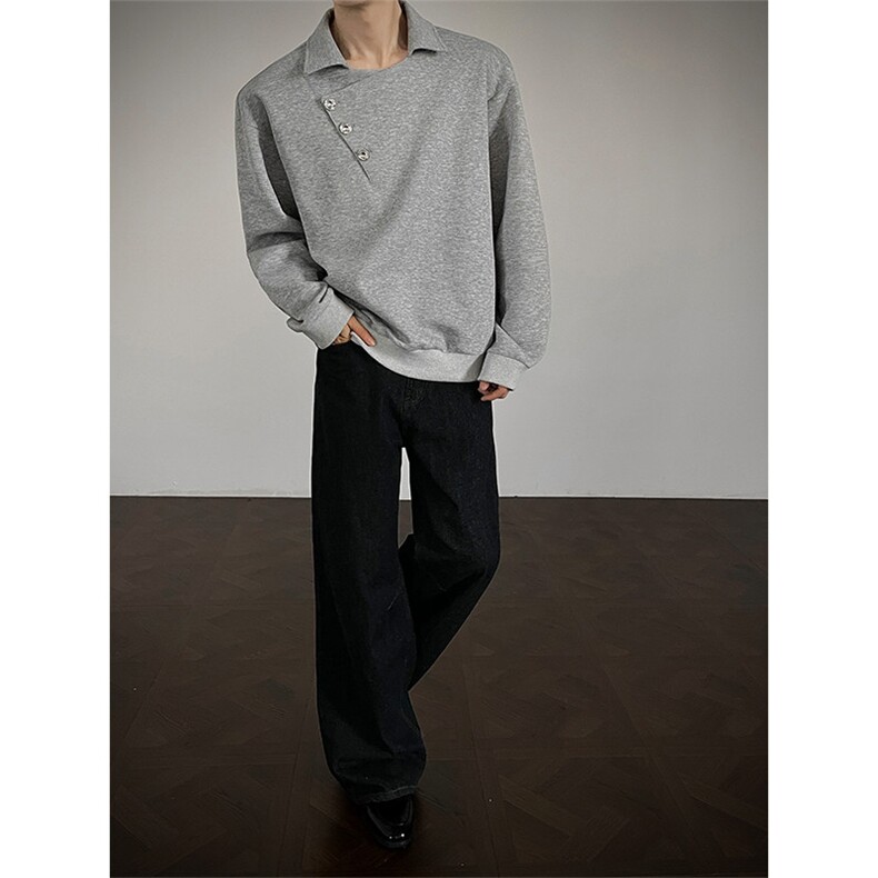 秋冬氛围感高街卫衣斜开口西装领卫衣秋冬流行单品特P45，男装西服套装，电商B319