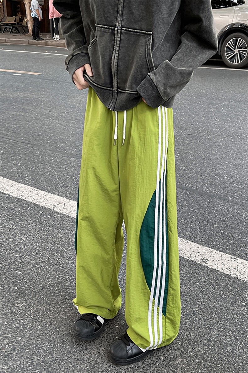 8XL-M加绒加厚条纹工装裤束脚休闲阔腿美式运动裤男K9116P58控78,男装休闲裤,电商D206-1