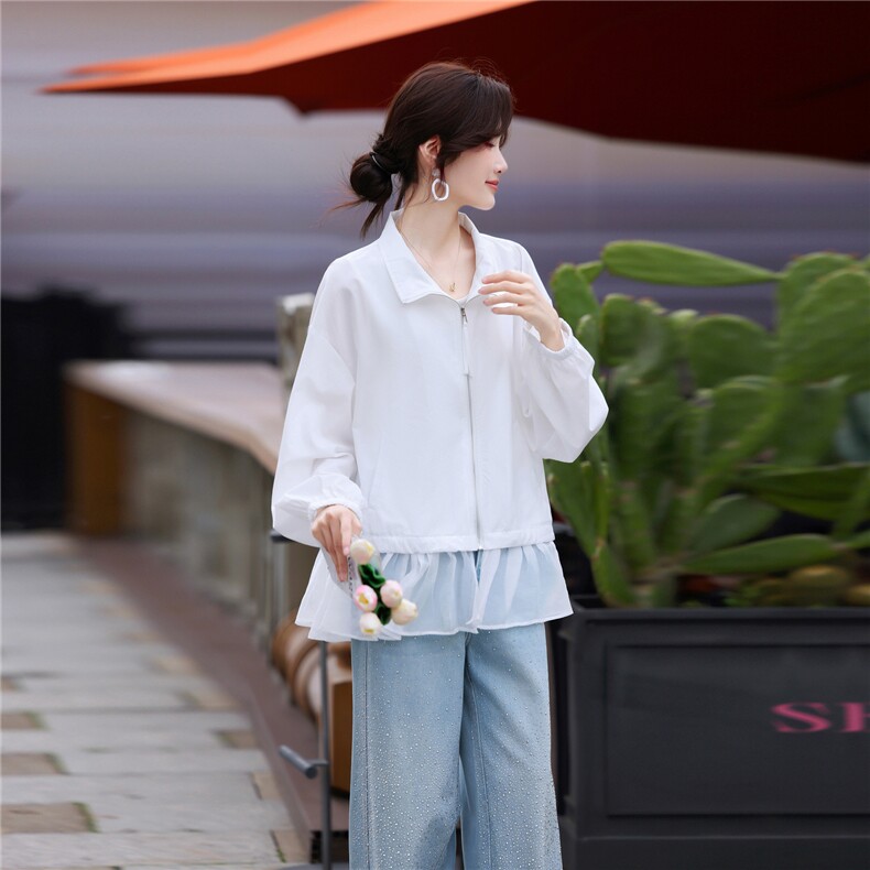 防晒衣女夏季2026年新款薄款长袖百搭时尚短款宽松防晒开衫外套,女装短外套,鑫源服饰