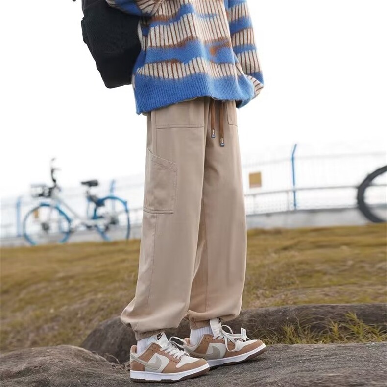 日系工装裤男秋冬新款潮牌复古机能束脚裤宽松纯棉A773P38,男装休闲裤,星座1116-2