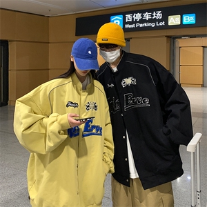 EQ92 工装外套毛巾绣夜光条潮流夹克2024新款情侣装秋装女装P113图片