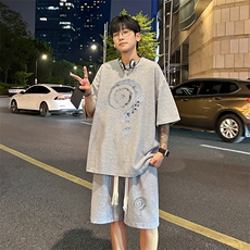 套装！华夫格套装短袖T恤短裤男HTZ535-特p：38，男装牛仔裤，电商B371