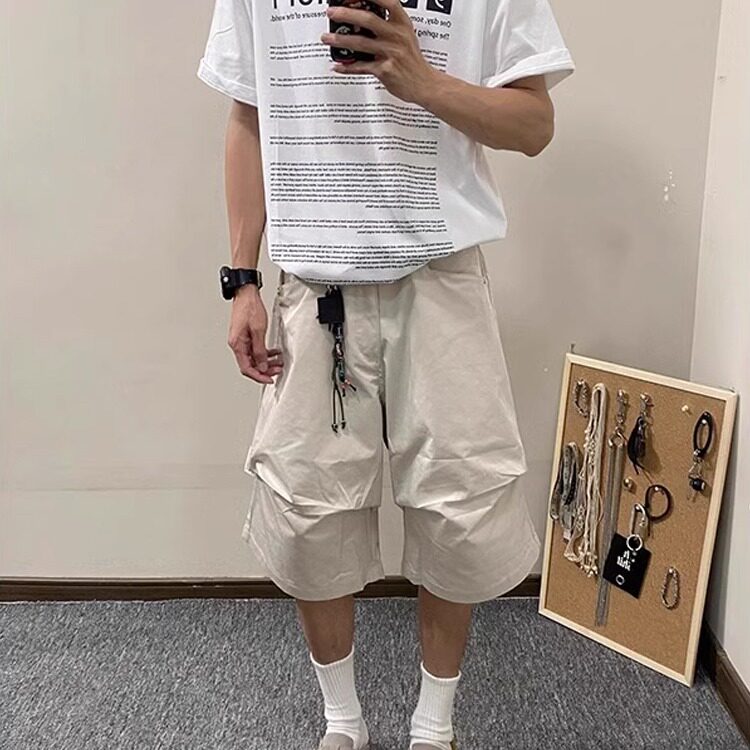 现货！机能风假两条机能六七分裤设计感小众休闲短裤RE150-P55,男装牛仔裤,星座1005-6