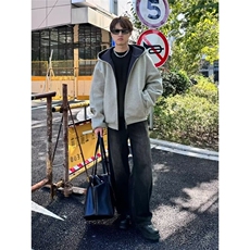 W01-P52春秋短款连帽卫衣开衫男女2025新款美式潮牌宽松情侣帽，男装T恤，电商B323A
