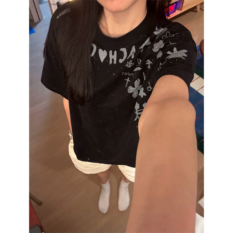 万针全刺绣工艺抖音得物高品质260克重磅纯棉双纱美式高街短袖T恤,男装T恤,电商A486