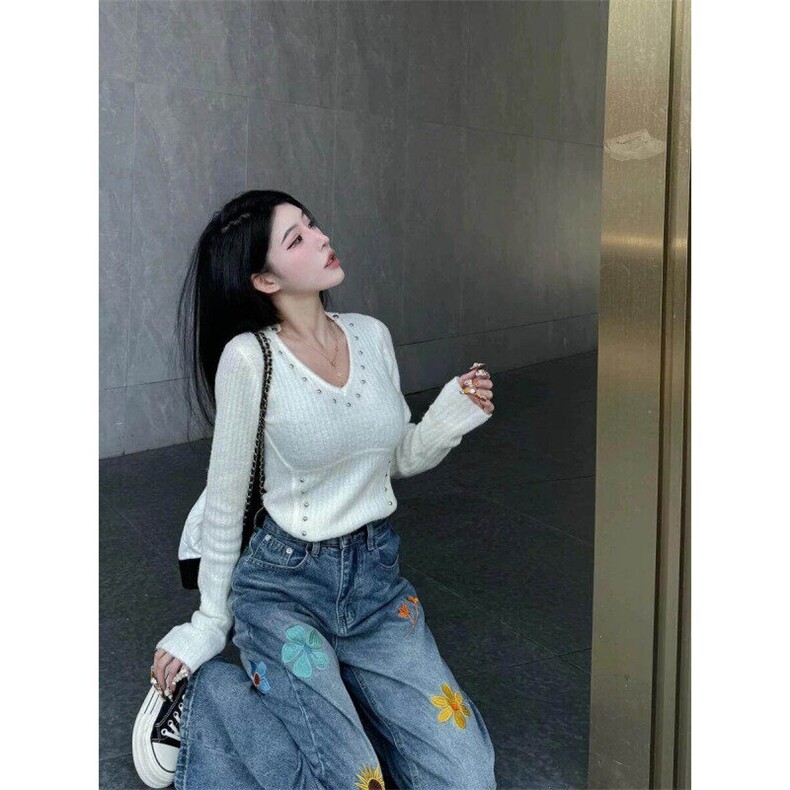 小众复古水洗刺绣牛仔裤男女款宽松休闲阔腿裤长裤N942,男装牛仔裤,星座1116A（原606A-3）