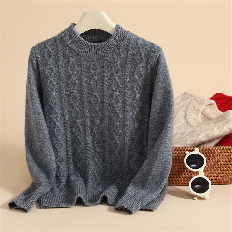 秋冬季新款舒适时尚百搭七针花型半高领加厚儿童羊绒衫，童装儿童羊绒衫，六一童装