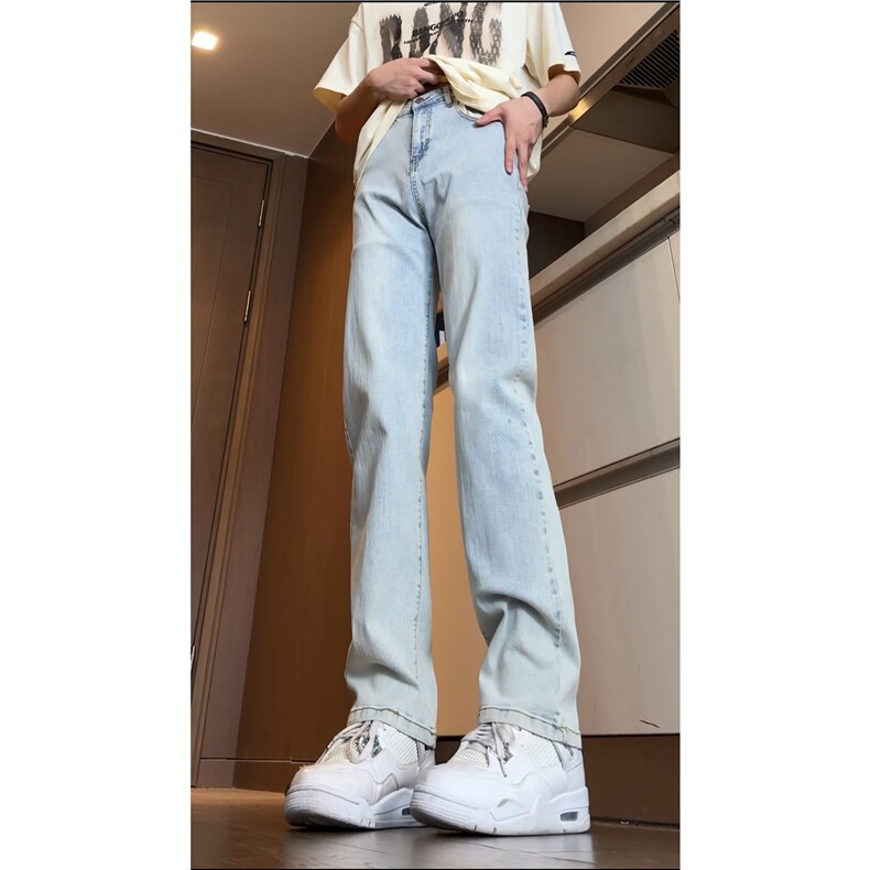 ins潮流男生水洗牛仔裤高街修身小脚裤B315-K23252-P50控68图片