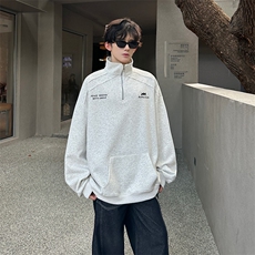 秋季宽松半拉链设计款卫衣潮休闲外套XZ808B-WH088-P48，女装短外套，星座808B