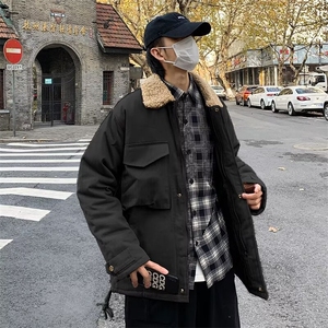 工装羊羔绒外套男潮牌宽松潮流百搭痞帅复古港风 J251 P52图片