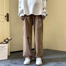 直筒牛仔裤男士秋季潮牌ins宽松美式高街vibe风阔腿长裤N0608-P48，男装牛仔裤，星座308B-1