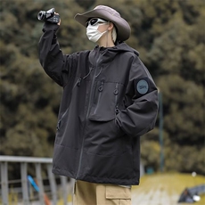 美式机能冲锋衣外套男春秋季山系户外潮牌痞帅登山服JK908-P68，女装短外套，星座1109-3