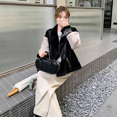 【新品现货】高端机车撞色夹克环保皮毛一体2C081-8101P205K298，女装皮草，2C081
