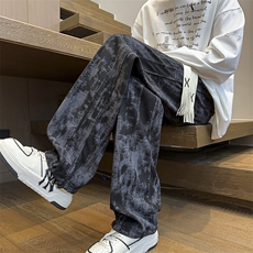 美式扎染直筒休闲裤加绒保暖百搭阔腿裤*CK49*P30加绒35控68，男装棉衣，星座511-1