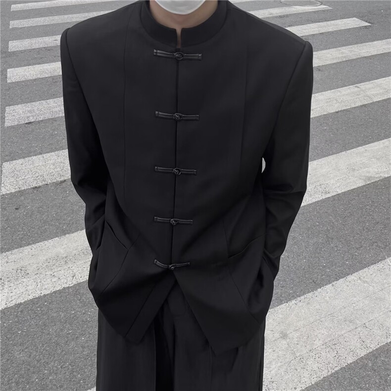 新中式盘扣中山装高级感痞帅立领西装外套男WT102-P62,男装西服套装,星座208-5