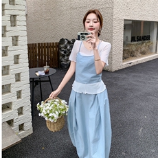 韩系吊带背心T恤花苞半身裙三件套2C050-1269-P165-K248，女装套装/套裙，2C050