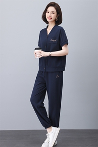 中年妈妈运动服套装洋气2025新款中老年女夏季薄款外套休闲两件套图片