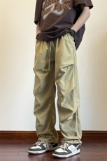 尼龙冰感面料轻薄柔软裤子男2025新款垂感宽松休闲裤KZ7322-P45，男装休闲裤，星座210-1