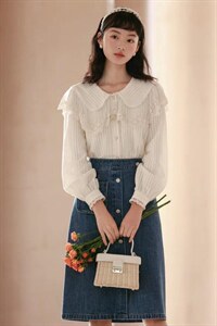 春季上衣+超牛仔半裙,女装半身裙,慕尚依依