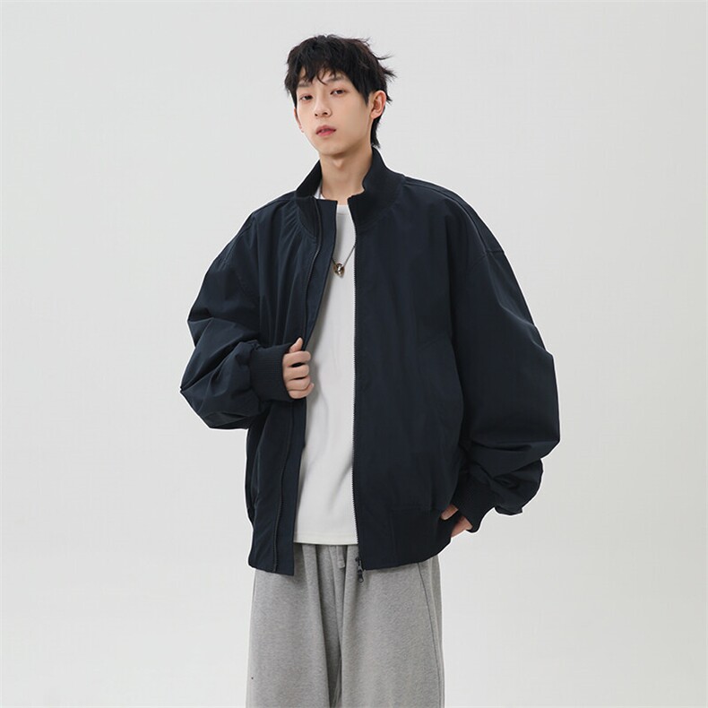 港风日系复古设计感拼接高领开衫夹克外套XZ213-JK4000-P60控88,男装夹克,星座213