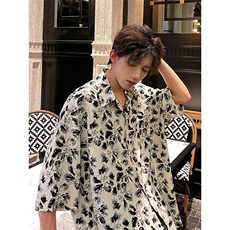 潮男碎花百搭衬衫A071-T21-P38，男装衬衫，电商A071