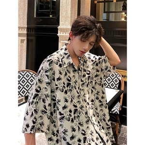 潮男碎花百搭衬衫  A071-T21-P38图片