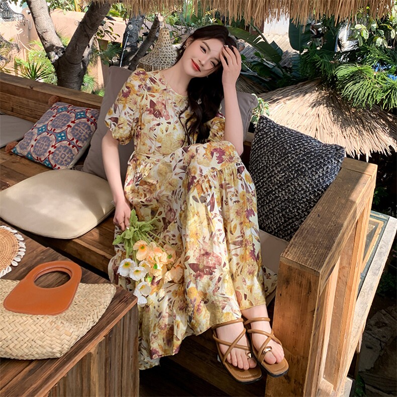 新品，水彩印花连衣裙B081-4711-P125-K178图片