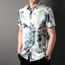夏季中青年男士新款衬衫商务休闲时尚冰丝衬衫ZL81167-P85，男装衬衫，星座1105-3