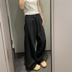 抖音品质现货廓形弯刀休闲褶皱直筒西裤610A-1-YX281-P48图片