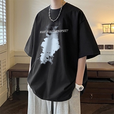 抖音得物二开现货220克夏装重磅美式高街宽松短袖t恤MT195，男装T恤，电商A486-1