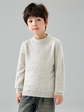 秋冬新款彩点纱儿童羊毛衫男童套头打底上衣女童圆领羊绒针织毛衣，童装毛衣，初丹羊绒童装
