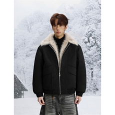 雪景毛领座山雕冬季新款美式潮牌加厚棉衣男百搭棉服-A2343P99，男装棉衣，电商B241