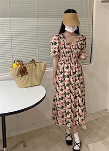 夏季花色连衣裙图片