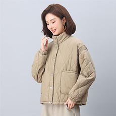 时尚立领拼接针织棉服宽松显瘦保暖外套，女装棉衣/棉服，叶笙衣