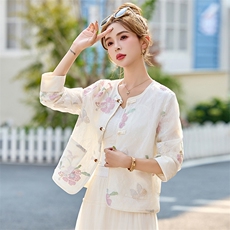 夏季新款女2025年新中式风防晒外套，女装短外套，英标秀（1C119）
