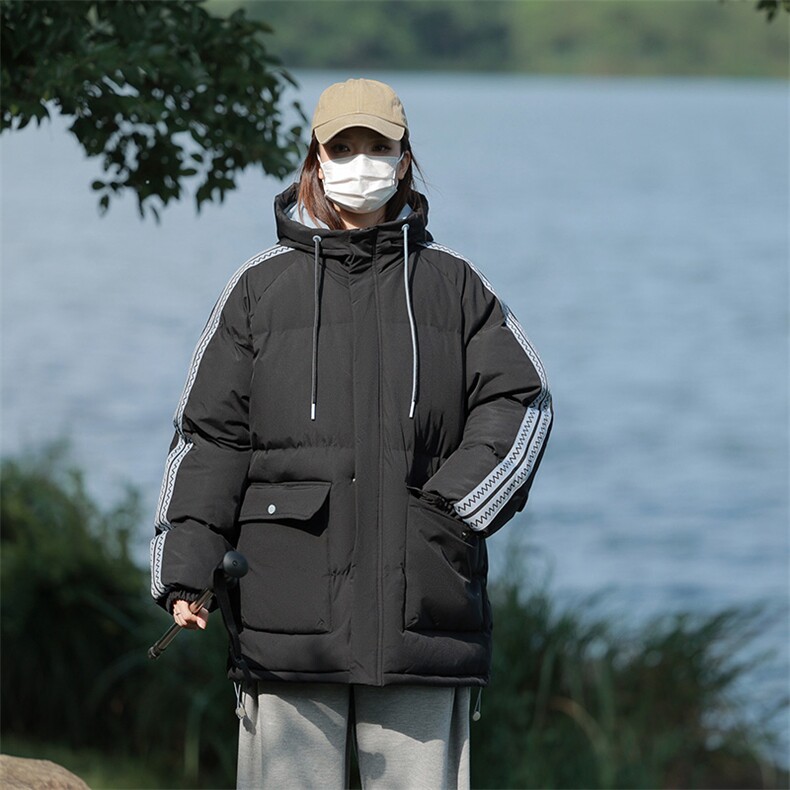港风潮牌新款织带连帽棉服潮流保暖棉衣M086-P95控139,男装棉衣,星座717