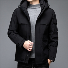 中老年白鸭绒羽绒服可脱卸帽冬季保暖休闲外套男ALXB8615-P315，男装羽绒服，电商B212（原钱塘6029）